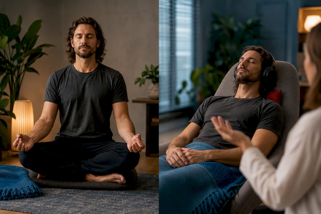 Contrasting hypnosis and meditation practices