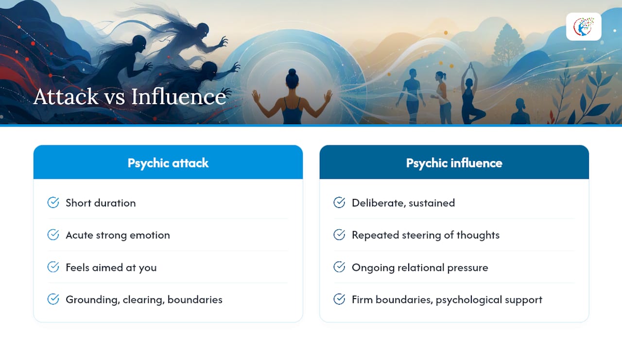 Psychic attack versus influence comparison