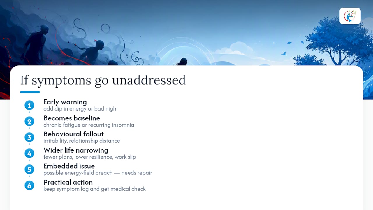 What happens if symptoms go unaddressed — overview diagram