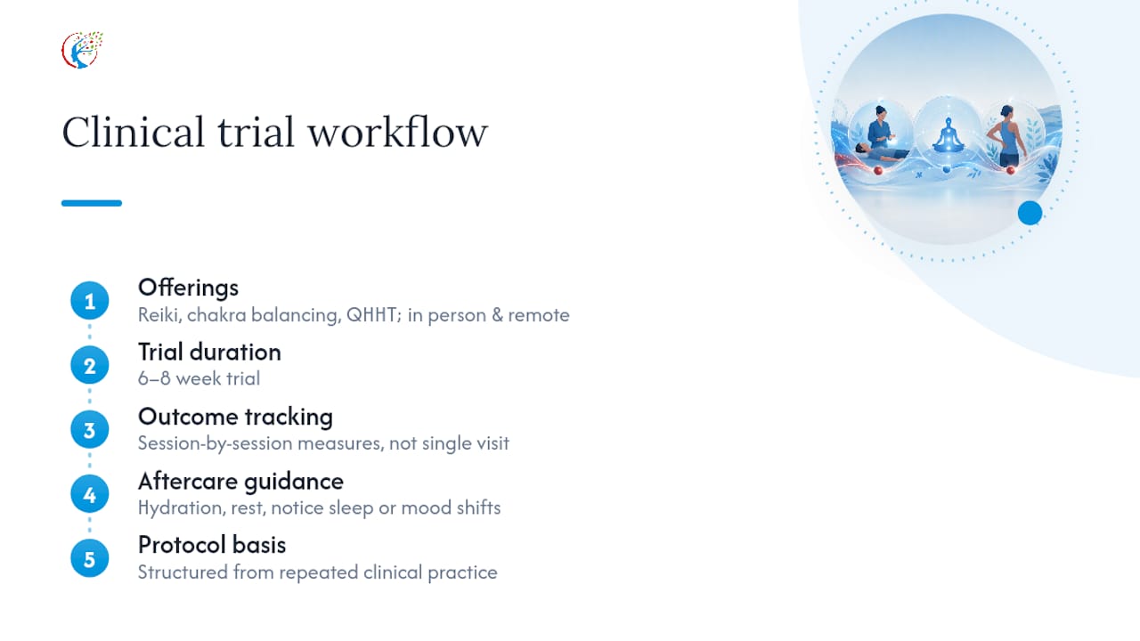 A clinician's approach: how Paul Stebles applies Reiki to pain cases — overview diagram