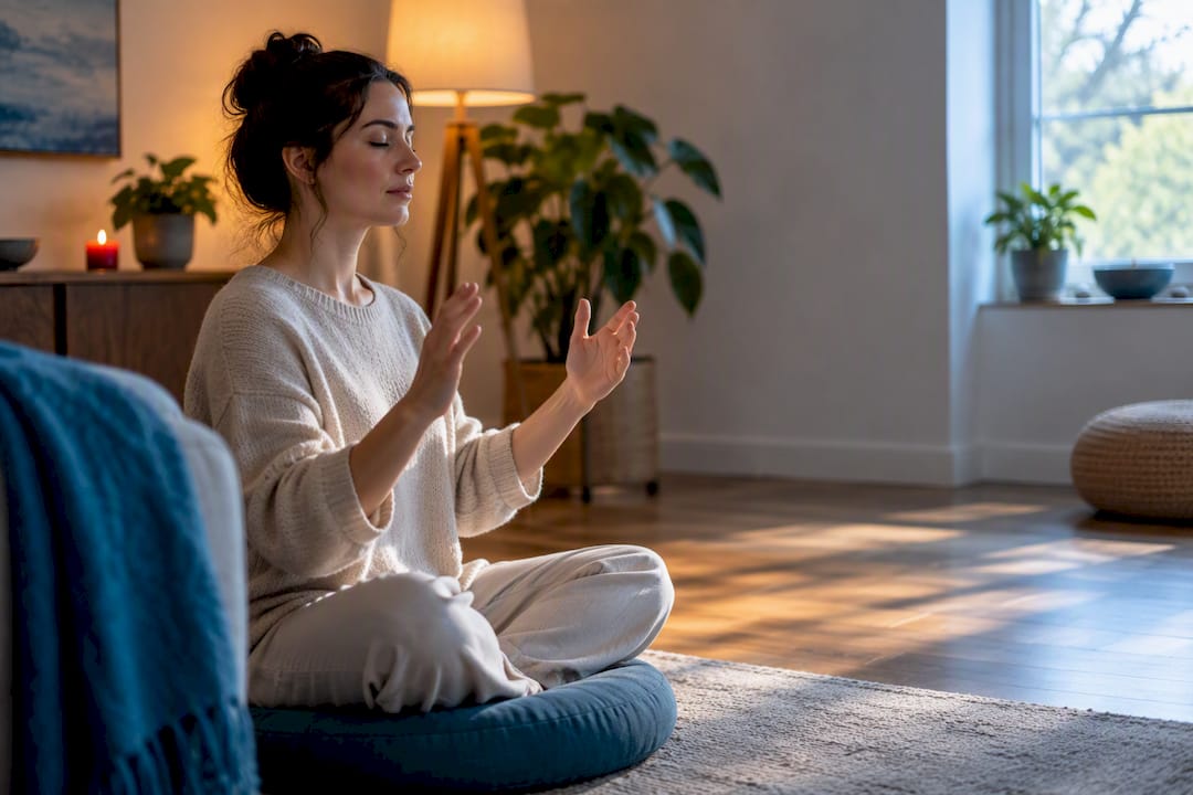 Person practising a quiet healing visualisation