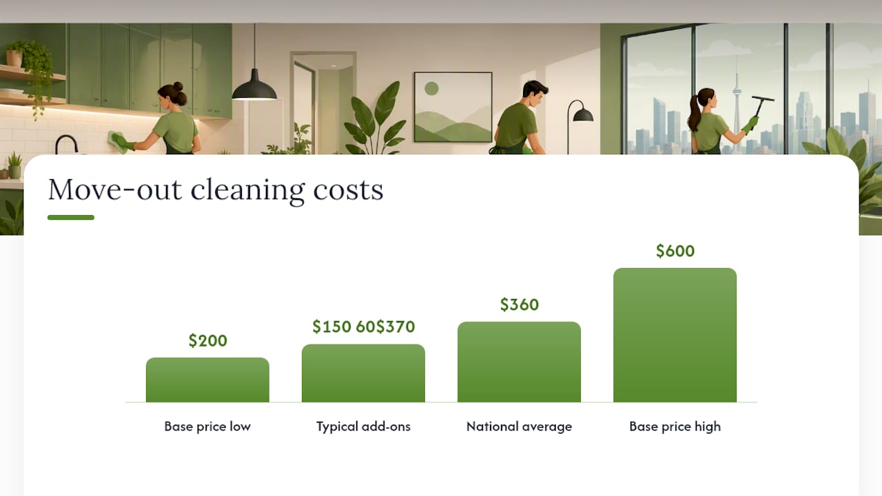 Chart comparing move-out cleaning cost drivers and add-ons