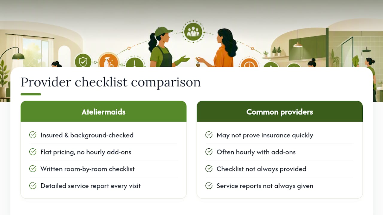 Comparison diagram of cleaning service trust factors