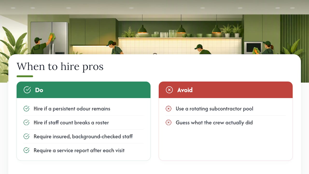 When does it make sense to hire a professional cleaning service? — overview diagram