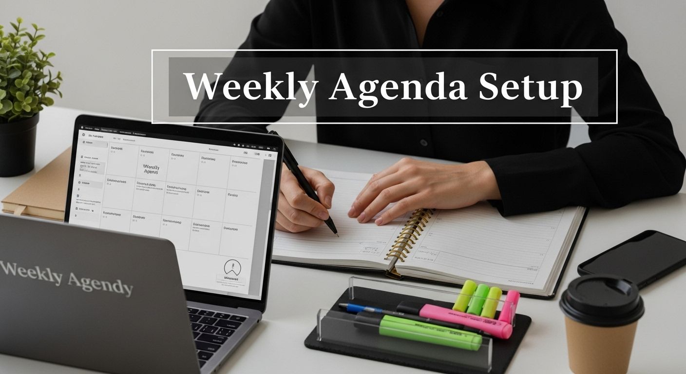 weekly agenda setup workspace