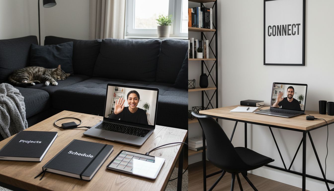 Remote workspaces connected by collaboration tools