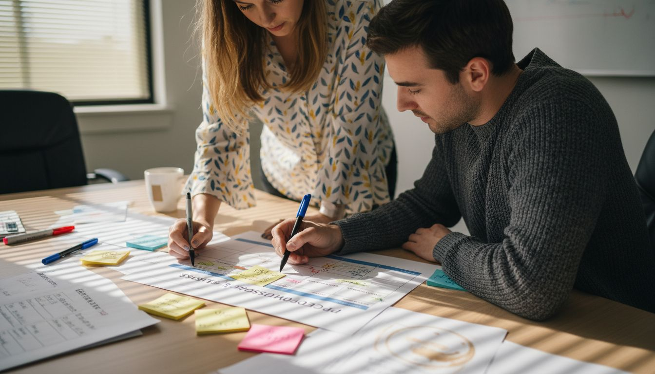 Team reviews printed project template