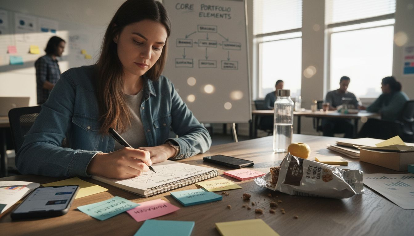Worker creating template at casual desk