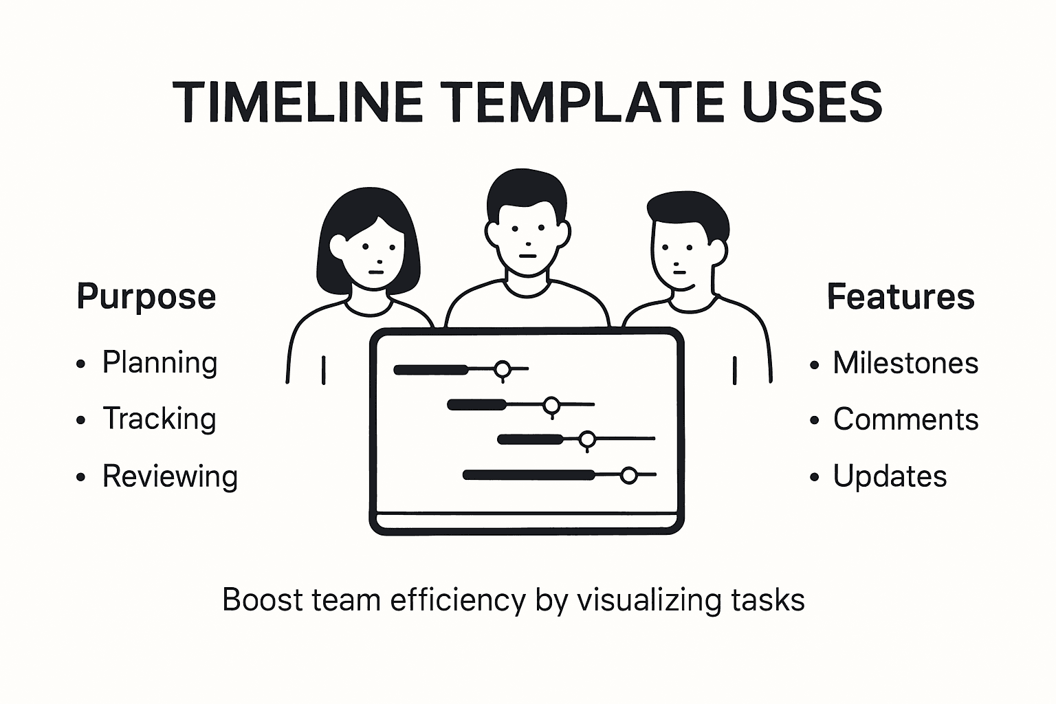 Infographic showing timeline template group project uses