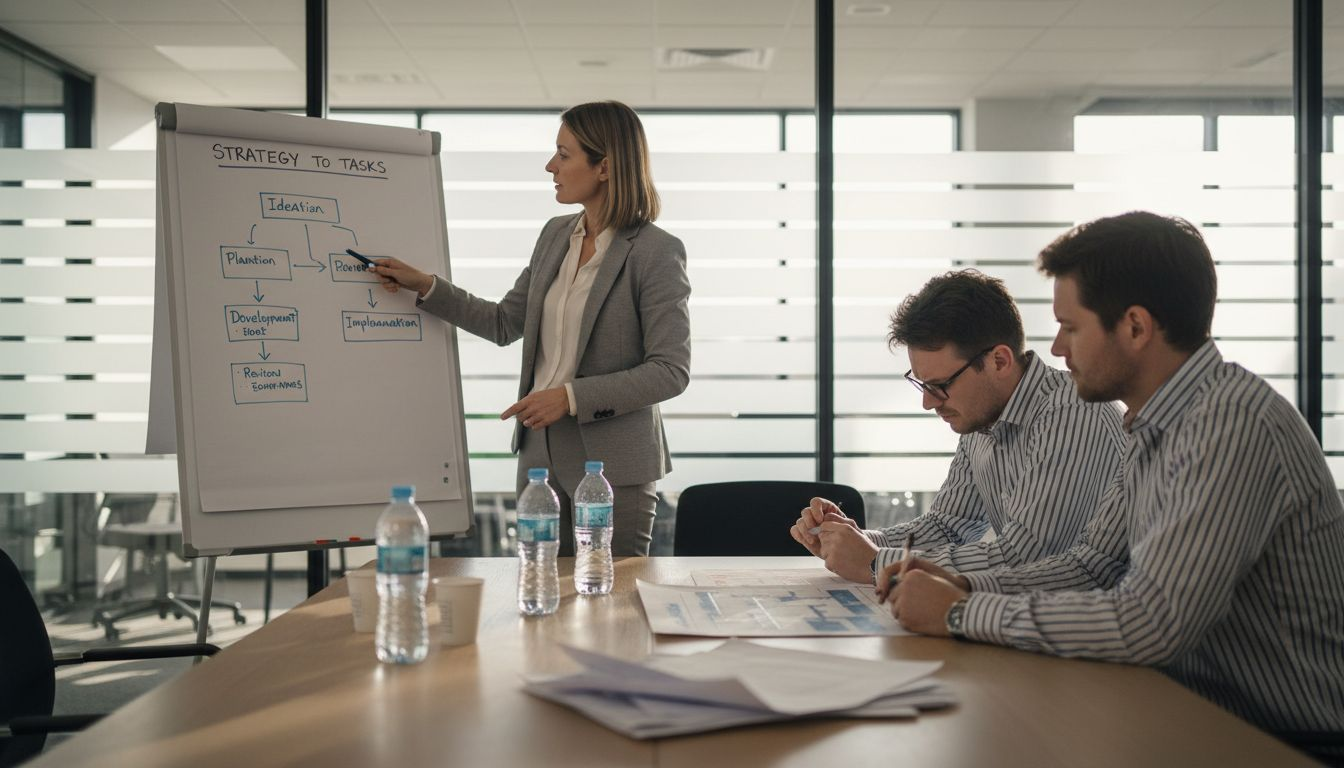 Team reviewing vertical alignment flowchart