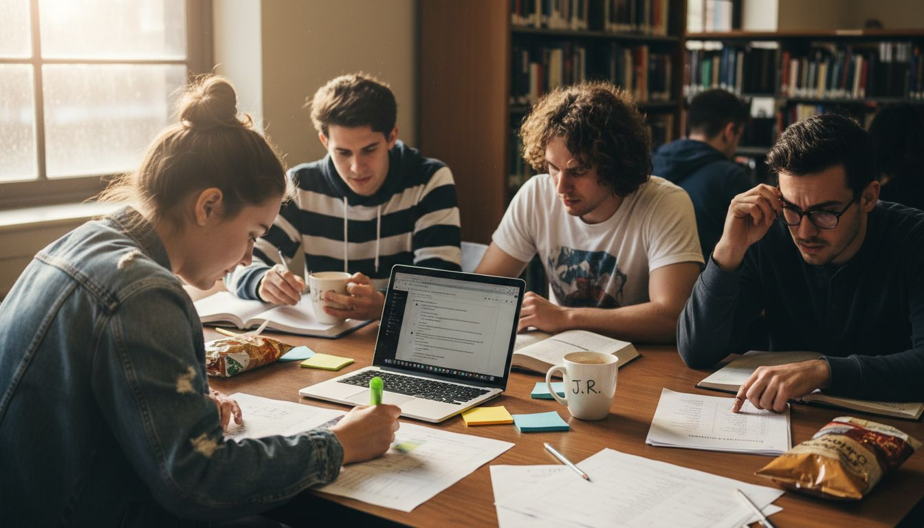 Students define roles for group project teamwork