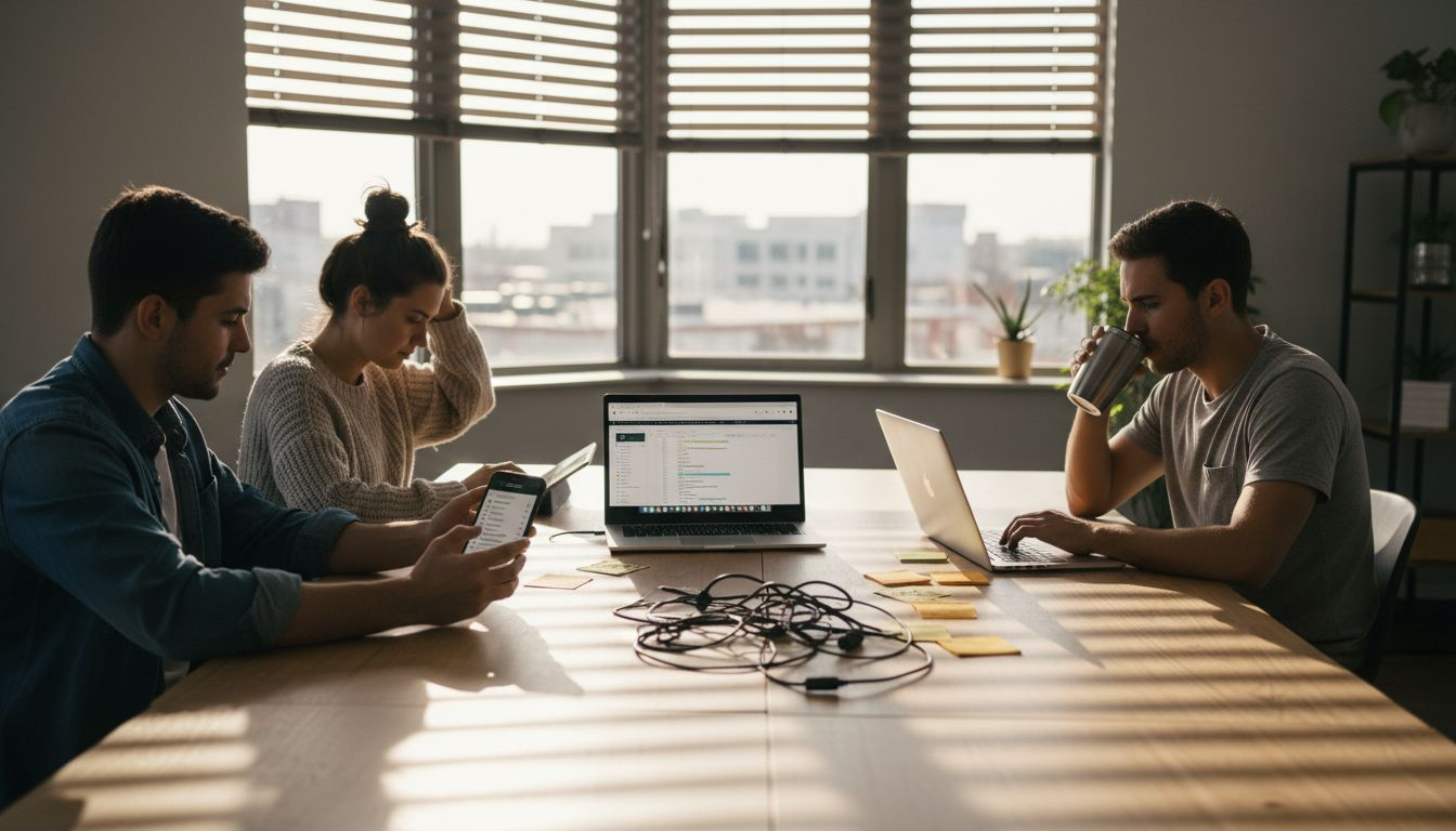 Team working with multiple focus apps