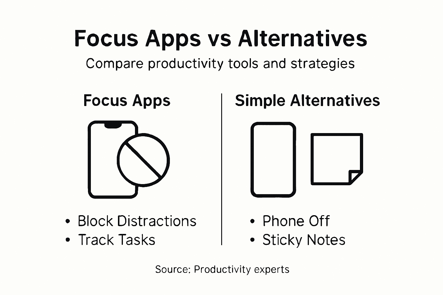 Infographic comparing focus apps to alternatives