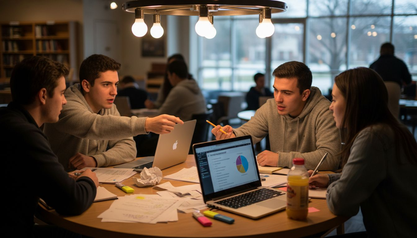 Students dividing project team responsibilities