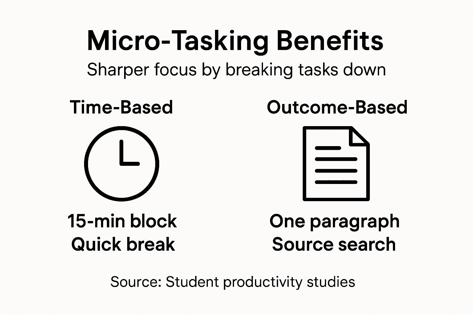 Infographic on micro-tasking benefits for focus