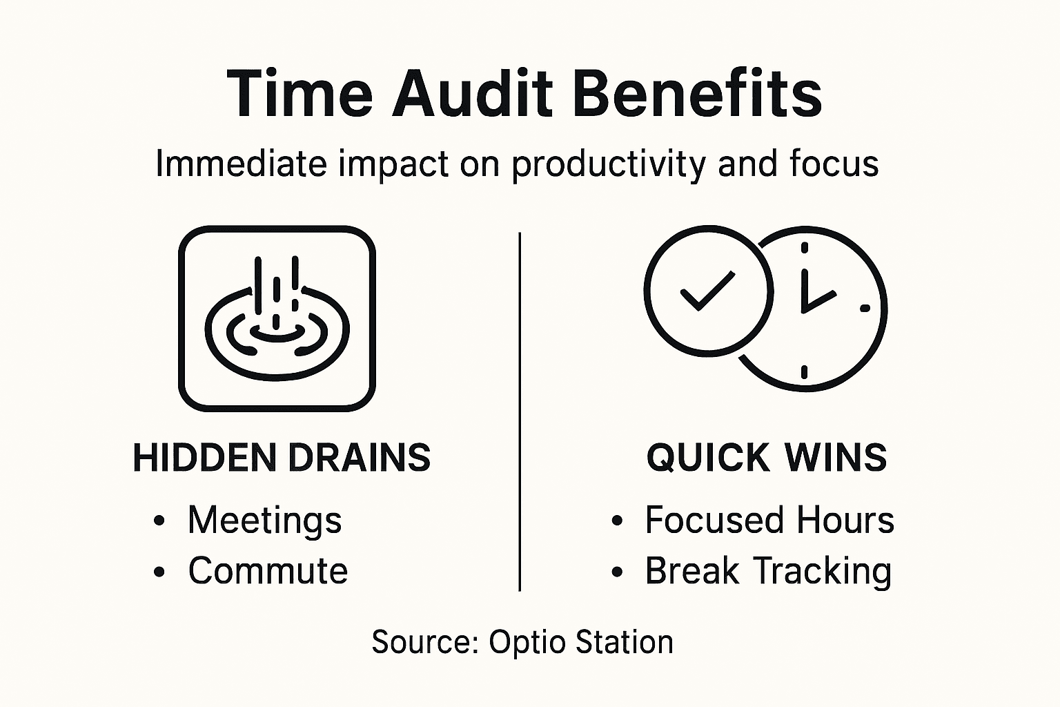 Infographic showing benefits of time audits