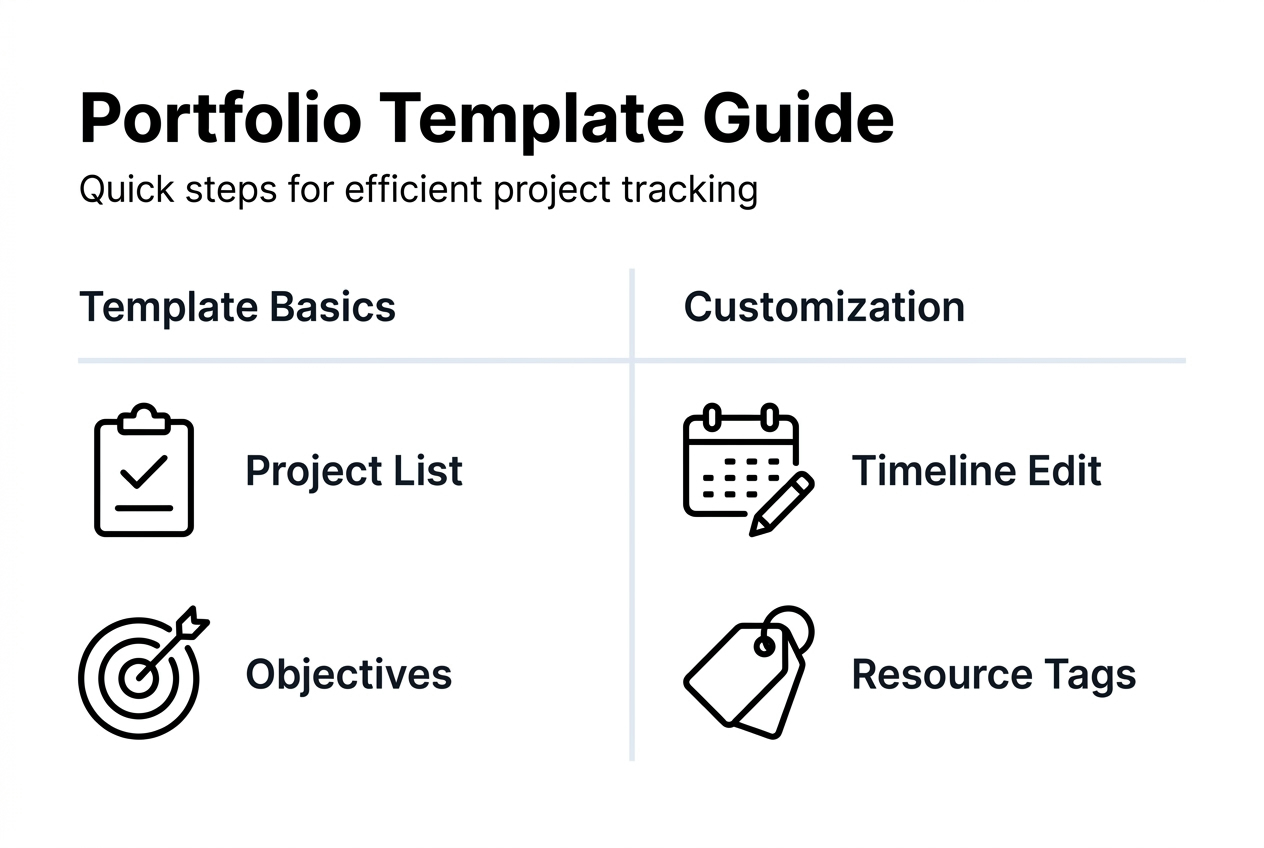 Infographic with steps for project portfolio template