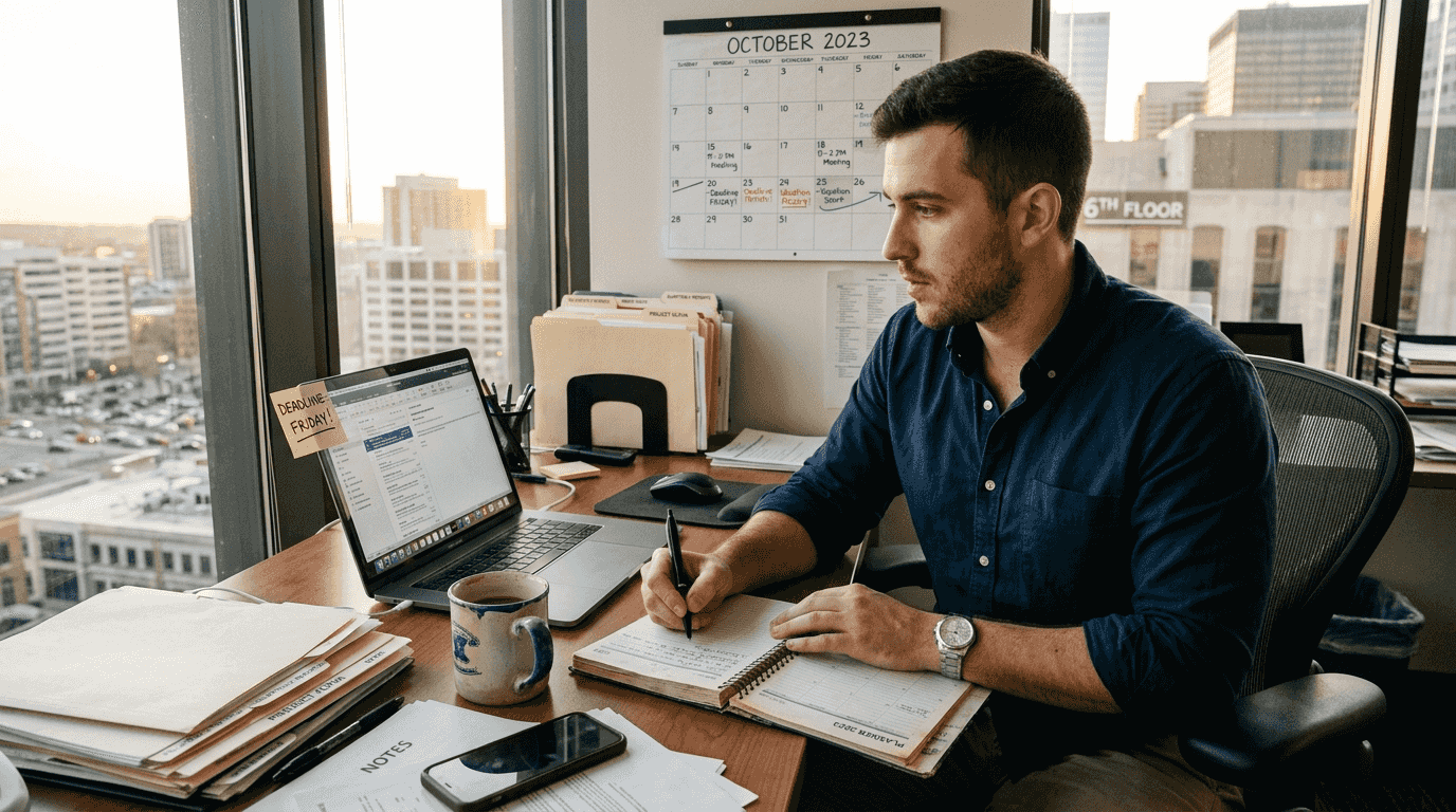 Professional planning SMART goals in office