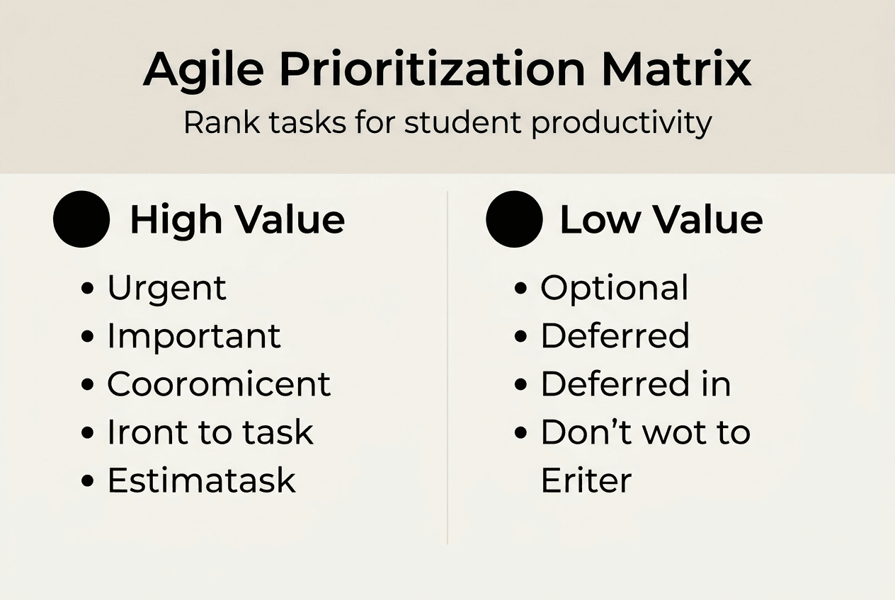 Agile prioritization matrix infographic overview