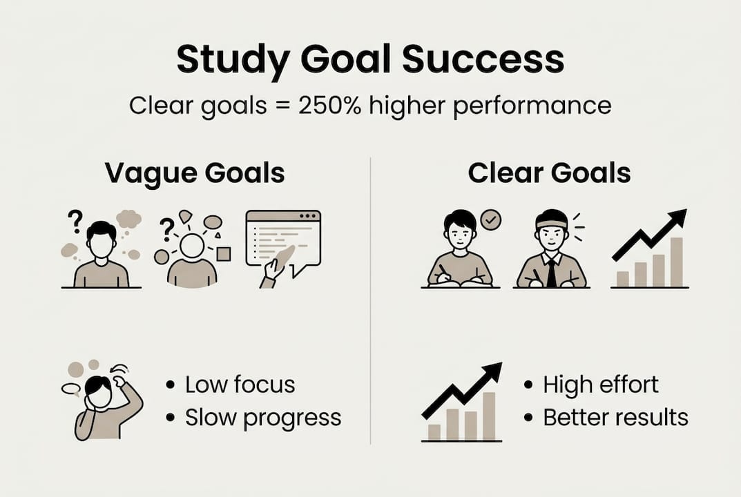 Infographic showing clear versus vague study goals