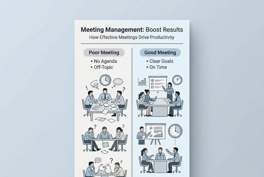 Infographic comparing poor and good meetings