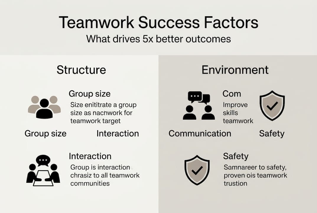 Infographic showing teamwork success factors