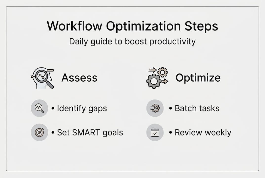 Infographic showing workflow optimization steps