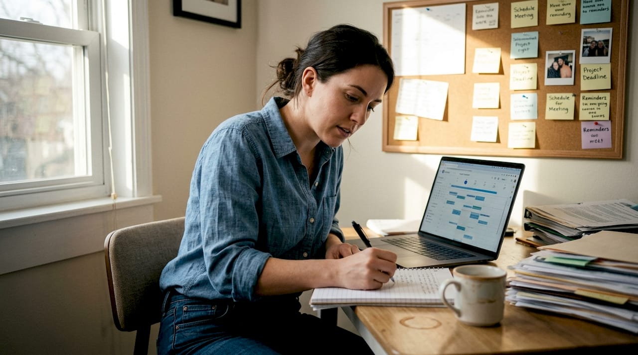 Professional auditing workflow in home office