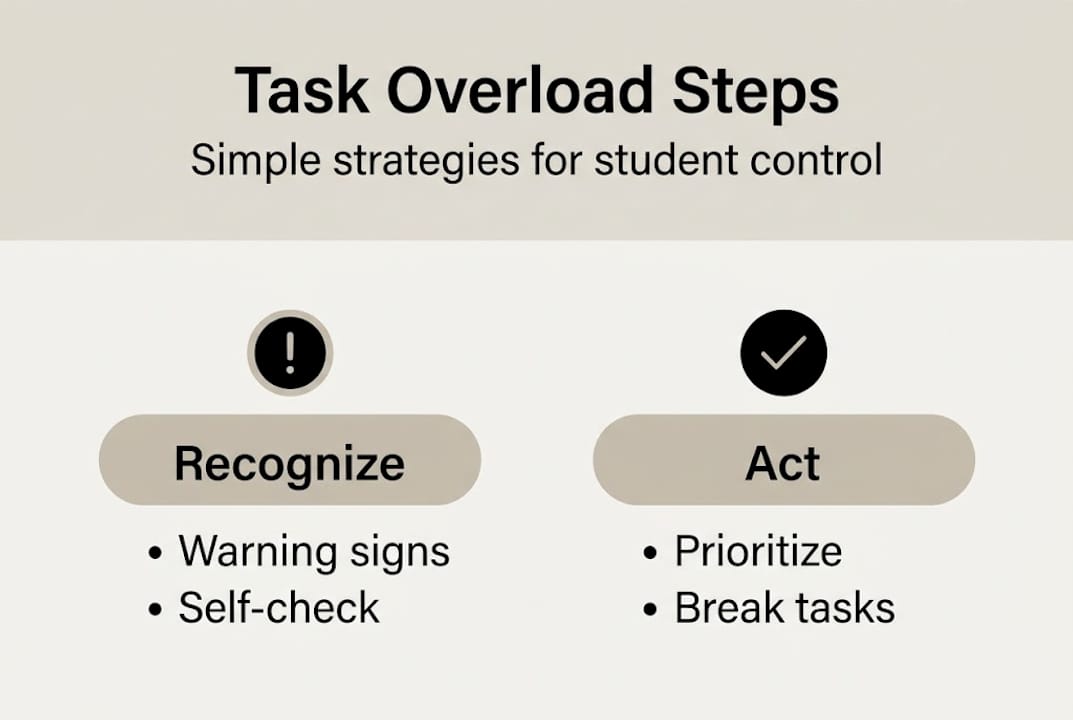 Infographic of steps to handle task overload
