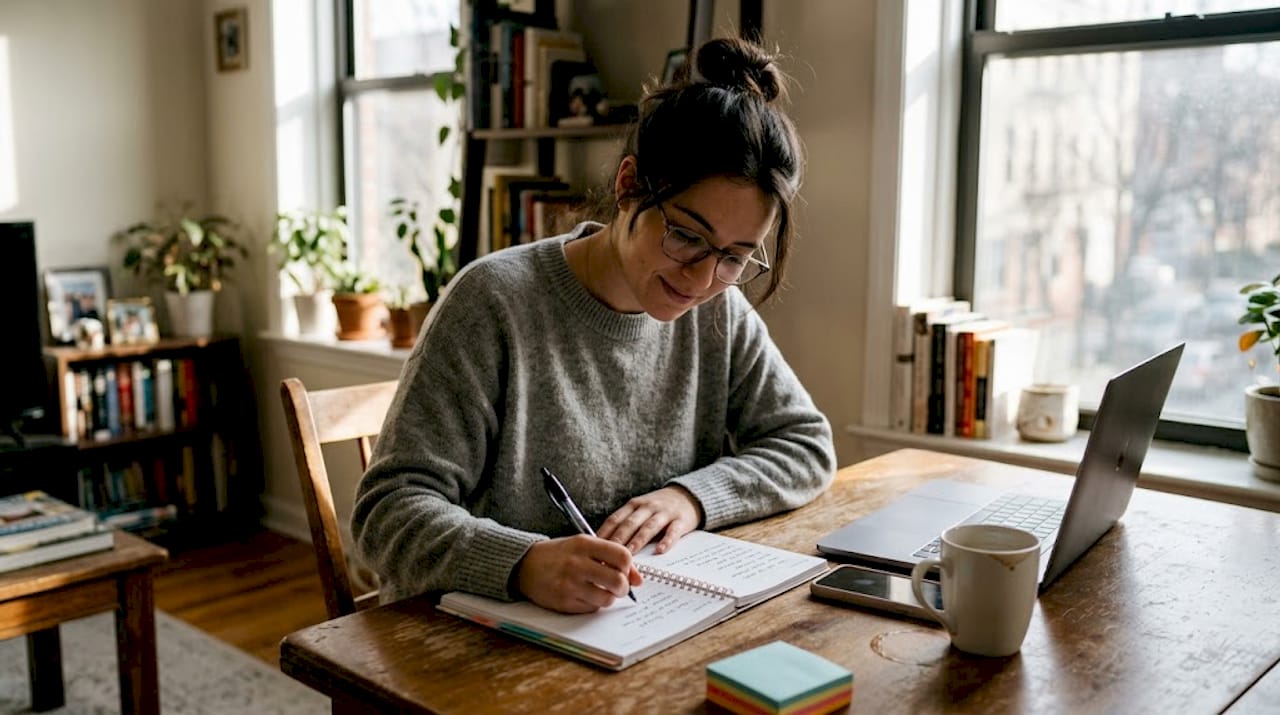 Professional planning daily tasks at home