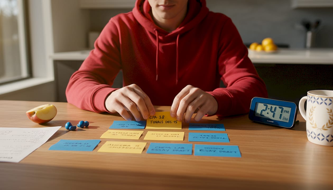 Student organizing academic SMART goals