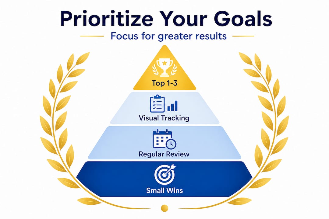 Hierarchy infographic for goal prioritization