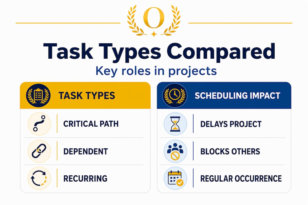 Infographic comparing project task types and impact