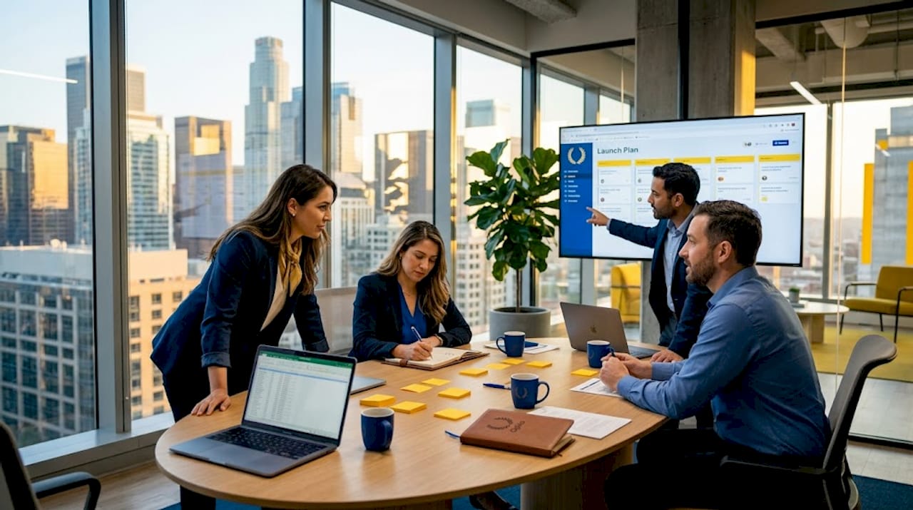 Team collaborating with Taskade productivity platform