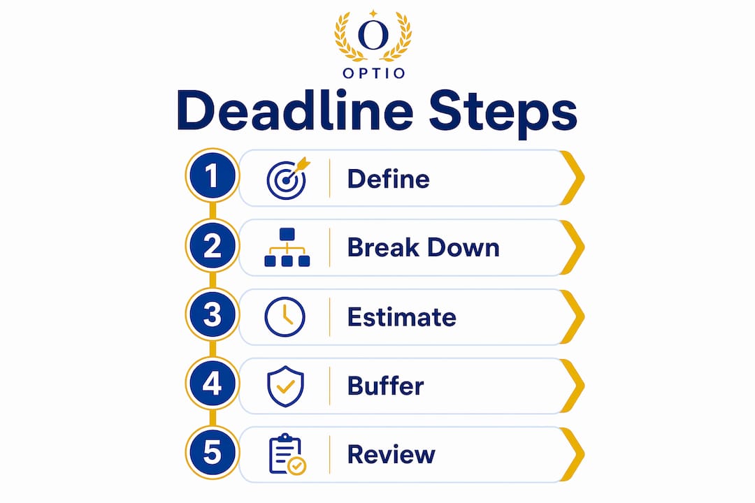 Infographic illustrating steps to set deadlines