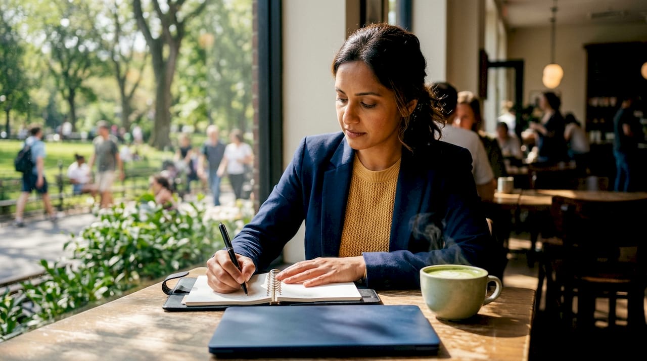 Woman engaged in technical project manager training