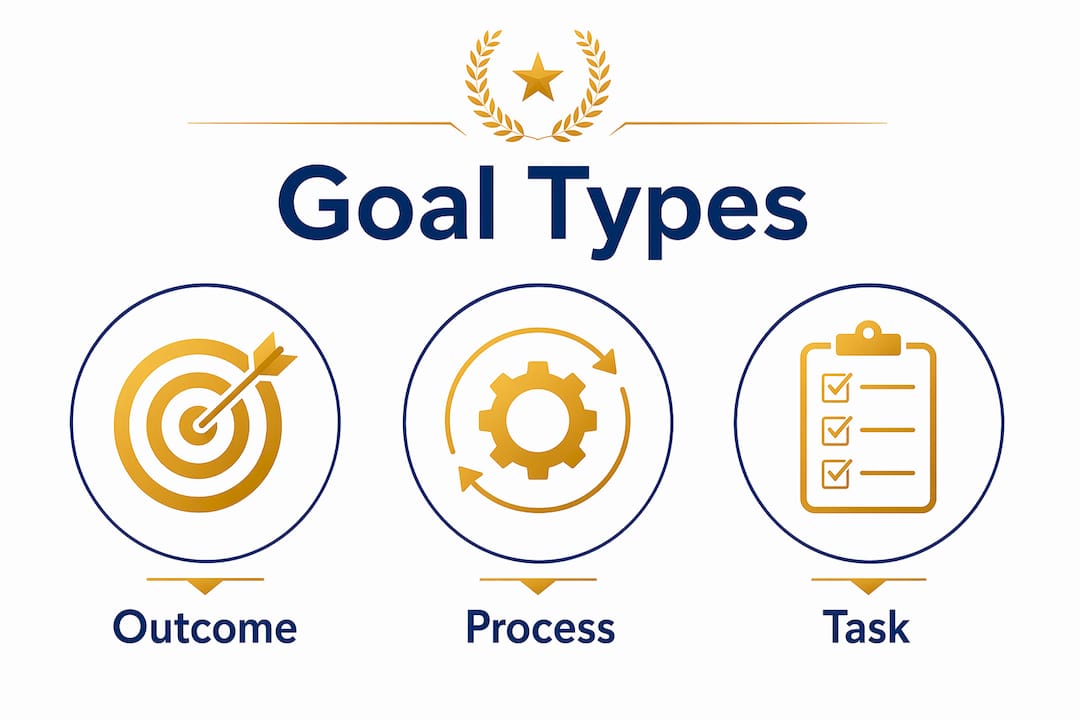 Infographic showing hierarchy of goal types