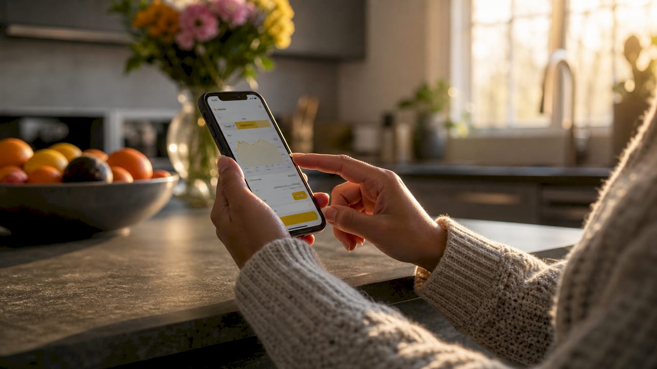 Hands using Honey mobile price alert feature