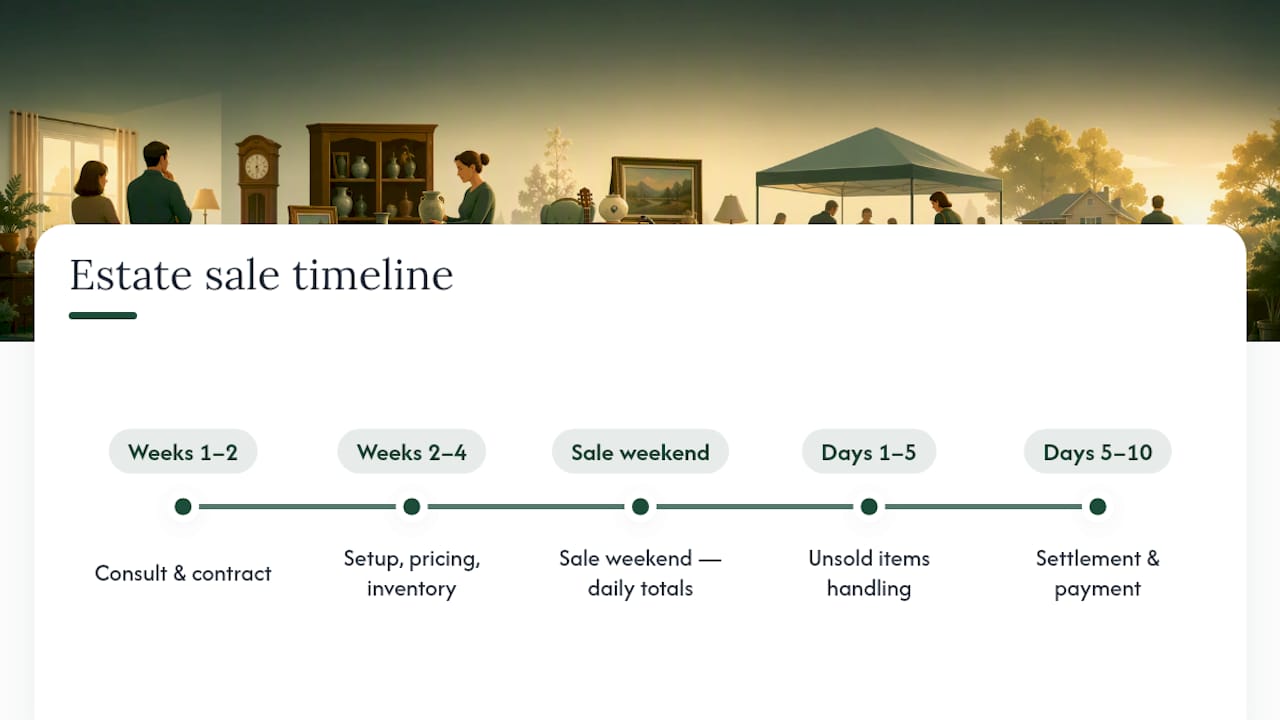 Timeline of estate sale process stages