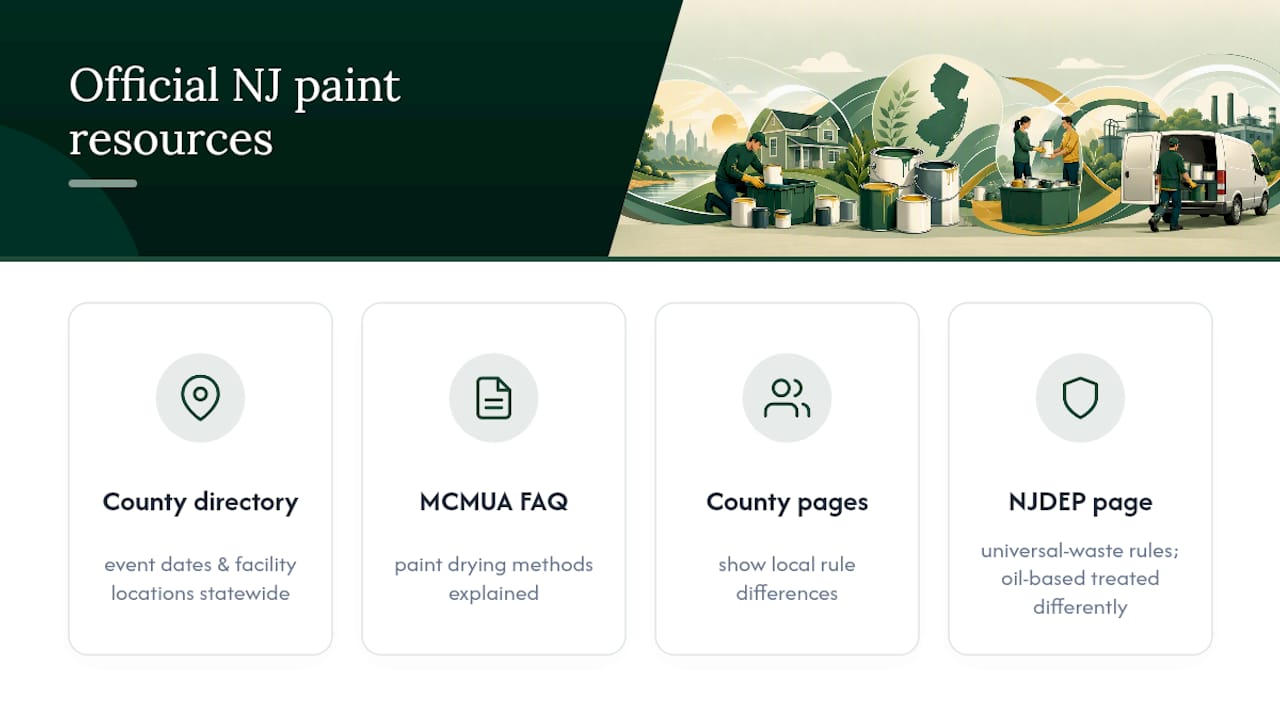 Four official New Jersey paint disposal resources