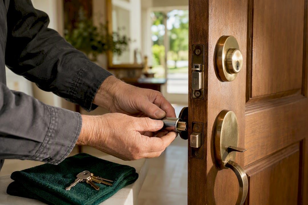 Lock being changed at vacant family home