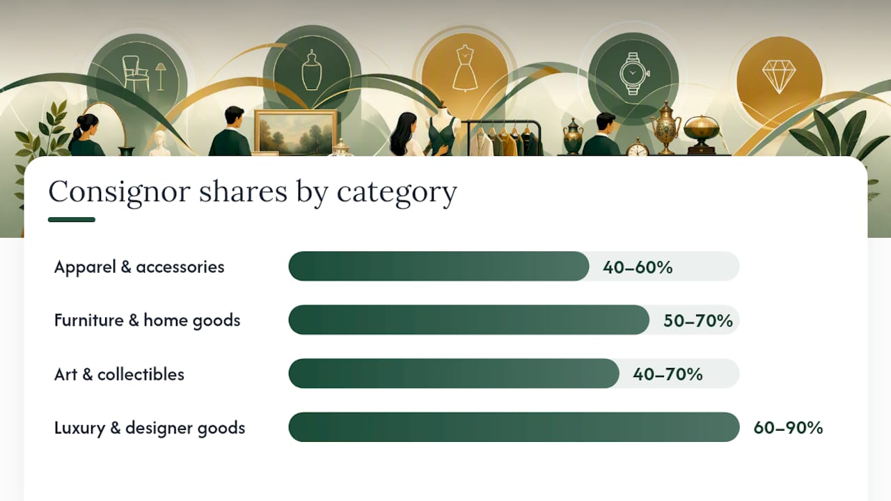 What are typical consignment commission rates by category? — overview diagram