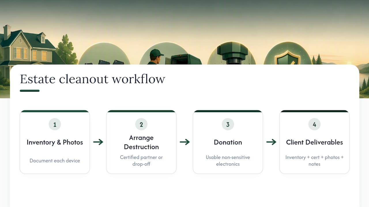 Estate electronics disposal workflow