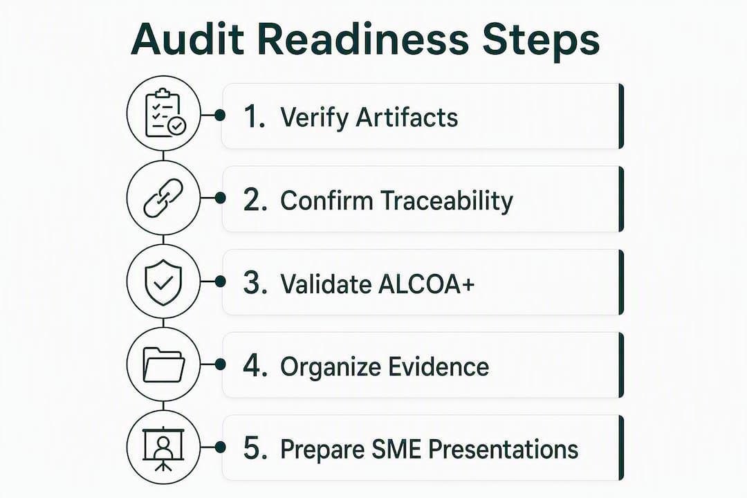 Infographic showing key audit readiness steps
