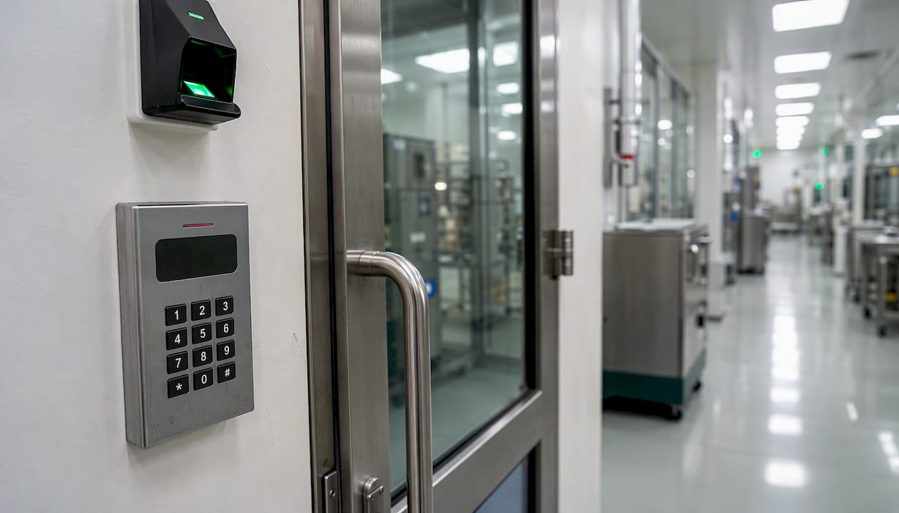 Electronic access controls in biotech plant