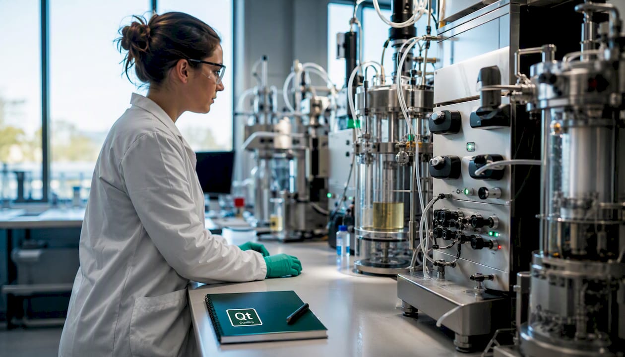 Close-up of biotech lab quality assurance instruments