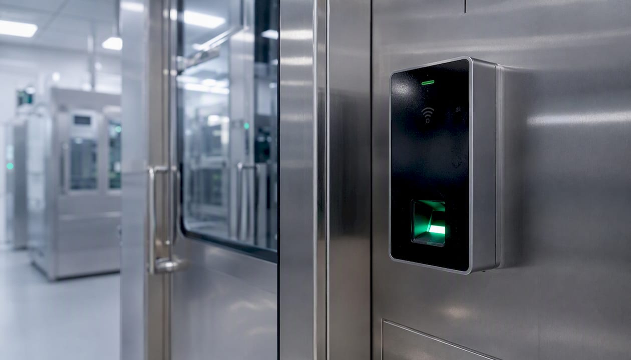 Access control device for pharma manufacturing