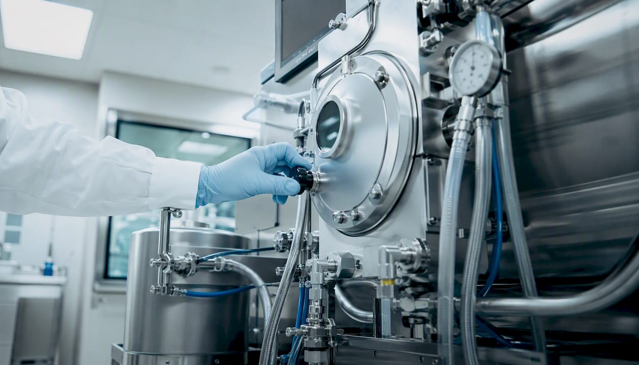 Hand adjusting sterilization equipment controls