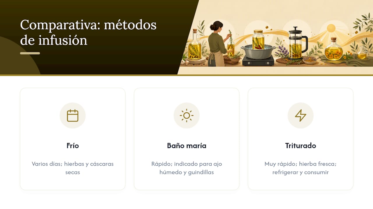 Comparativa de tres técnicas de infusión