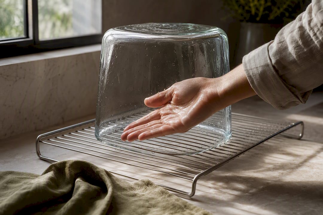 Envase limpio secándose antes de rellenarlo